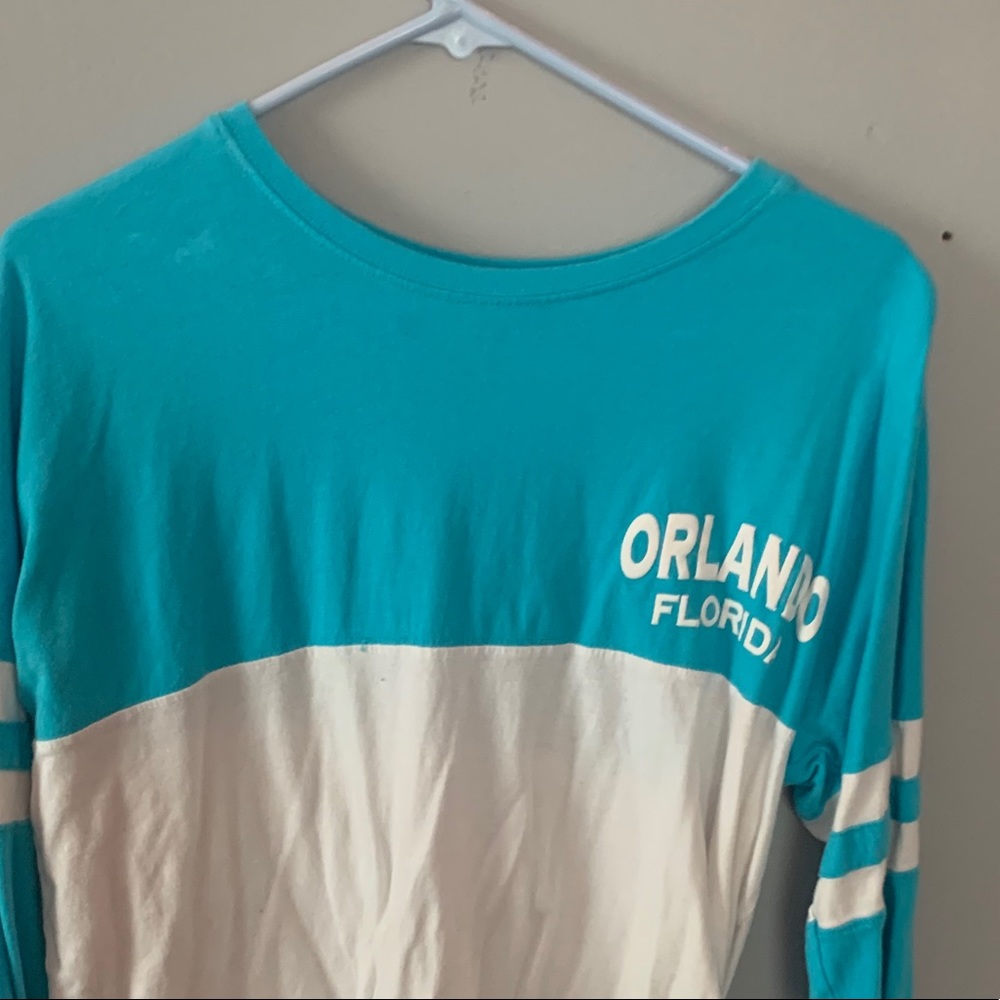 Orlando Florida blue and white long sleeve shirt